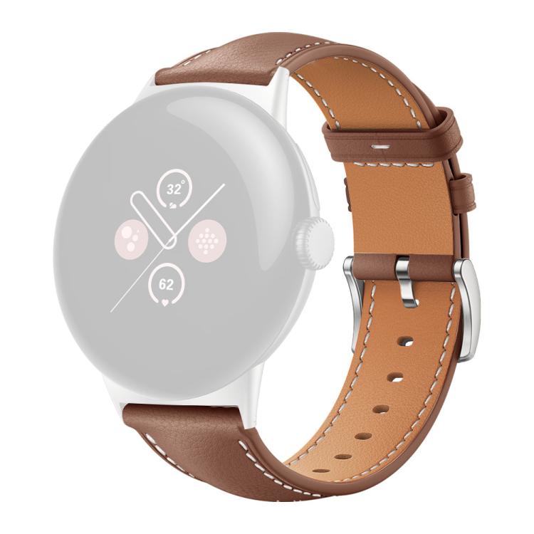 Google Pixel Watch 3 / 4 / 5 41mm nahkaranneke ruskea