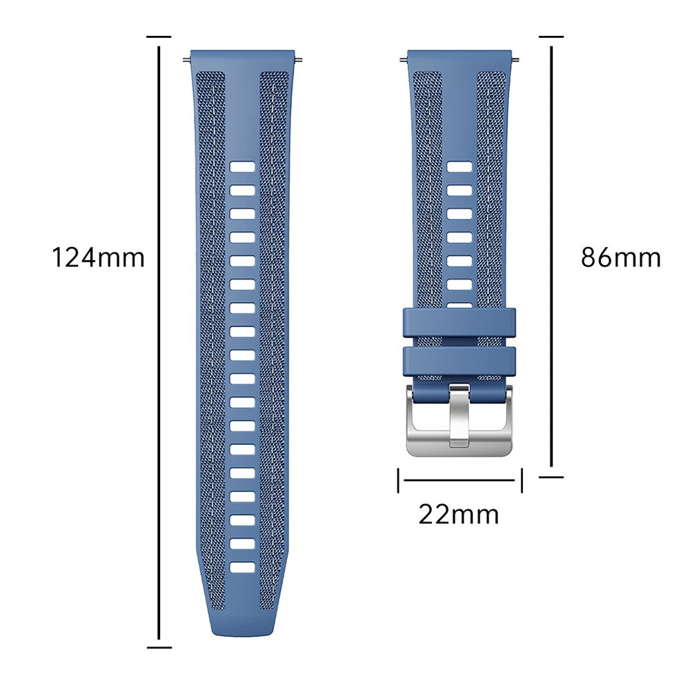 Silikoniranneke/nylon pinta 22mm