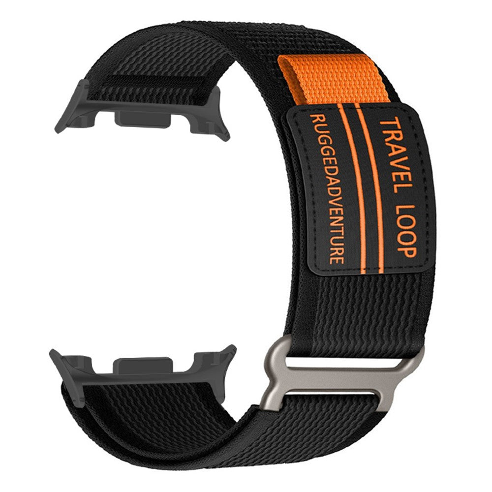 Nylonranneke Samsung Galaxy Watch8 musta/oranssi