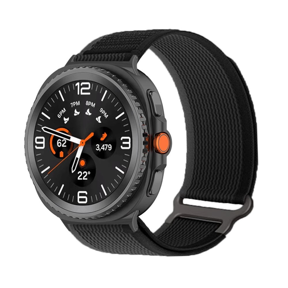 Nylonranneke Samsung Galaxy Watch8 musta/oranssi
