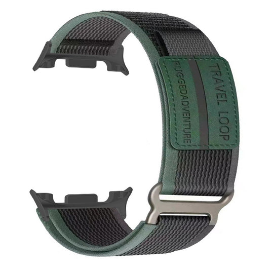 Nylonranneke Samsung Galaxy Watch8 musta/vihreä