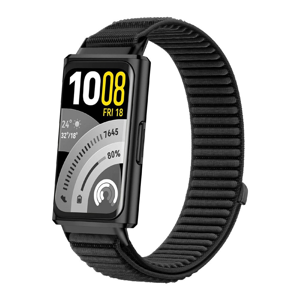 Musta nailonranneke Huawei Band 11 kelloihin
