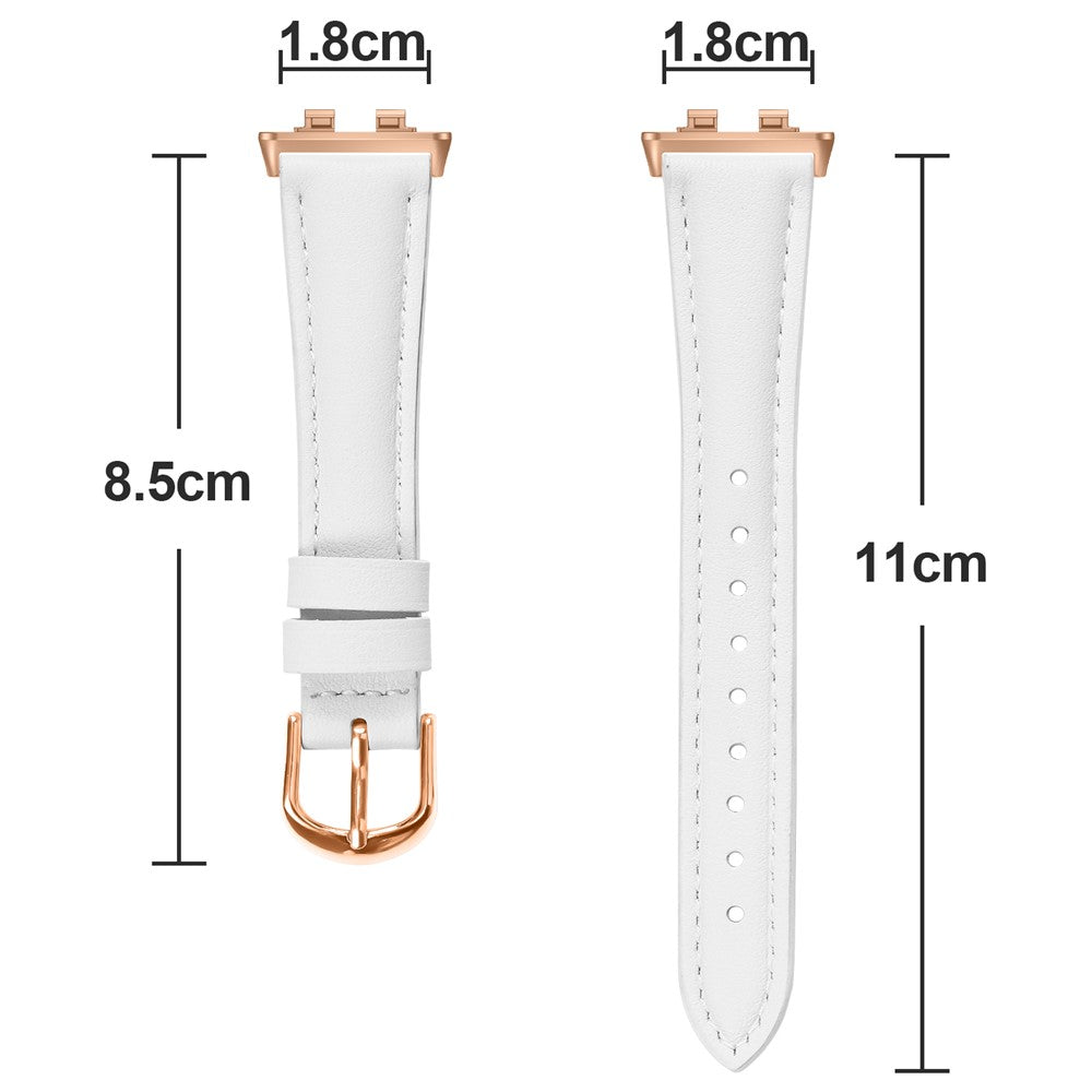 Huawei Band 11 / 11 Pro valkoinen nahkaranneke