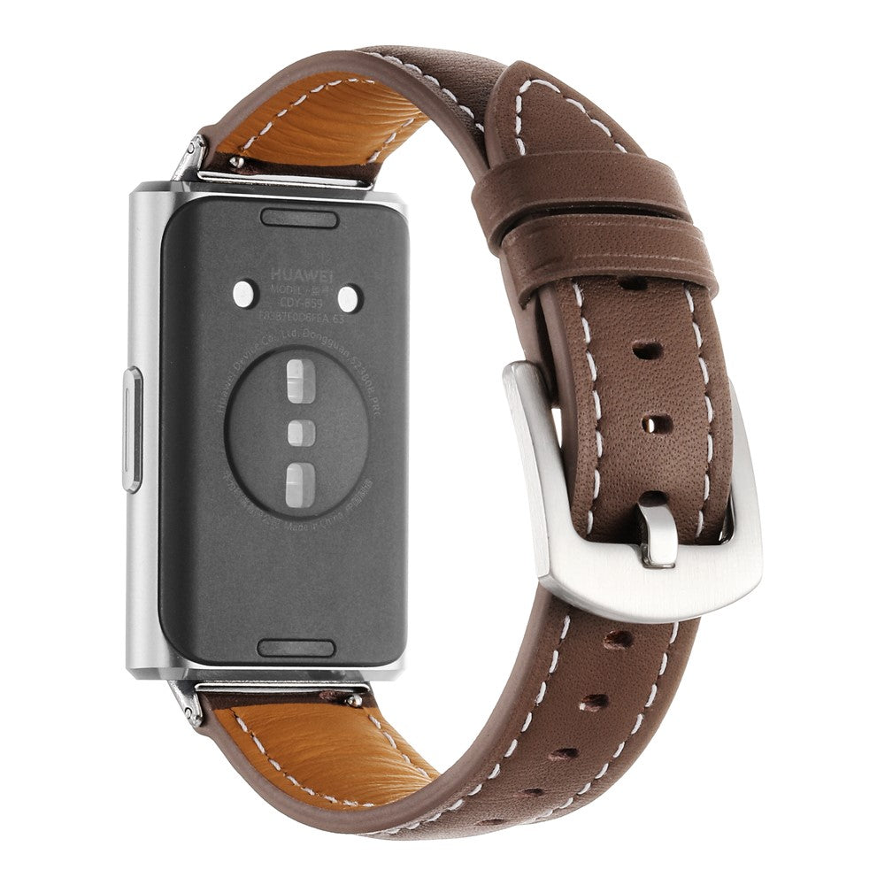 Huawei Band 11 / 11 Pro ruskea nahkaranneke