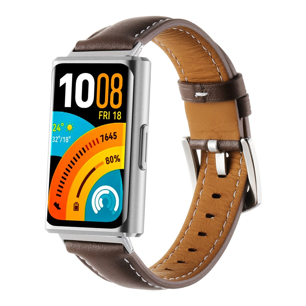 Huawei Band 11 / 11 Pro ruskea nahkaranneke