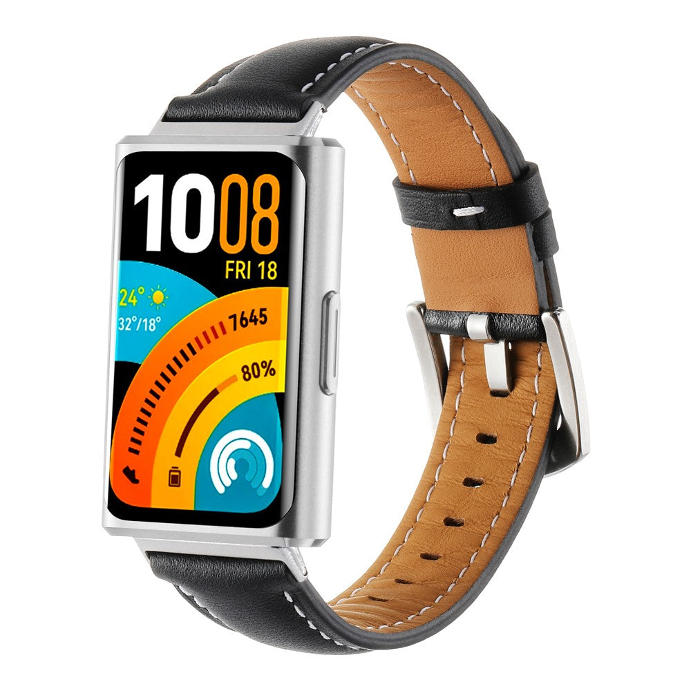 Huawei Band 11 / 11 Pro musta nahkaranneke