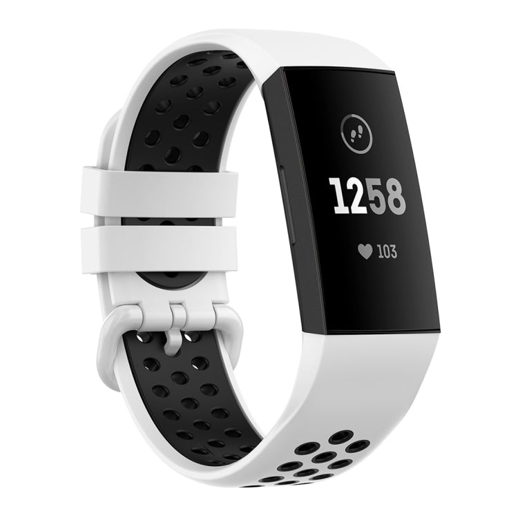 Fitbit Charge 3 ja 4 ranneke valkoinen/musta
