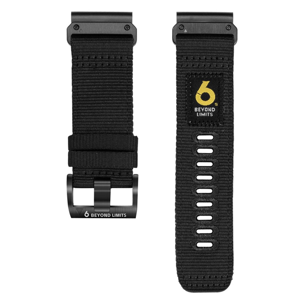 Musta Garmin fenix 22mm quickfit nailonranneke 