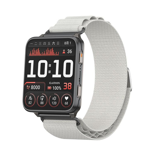 Valkoinen nailonranneke Garmin Venu X1 kelloihin