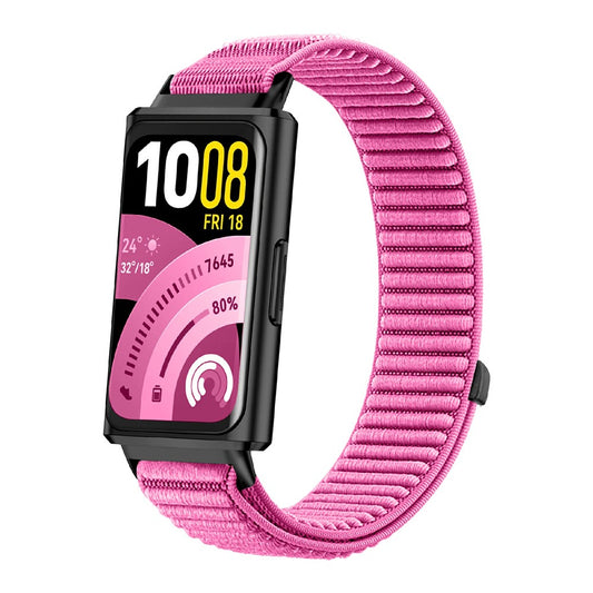 Pinkki nailonranneke Huawei Band 11 kelloihin