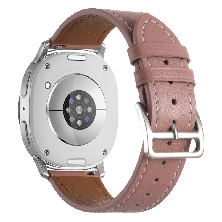 Samsung Galaxy Watch8 / Watch9 vaaleanpunainen nahkaranneke