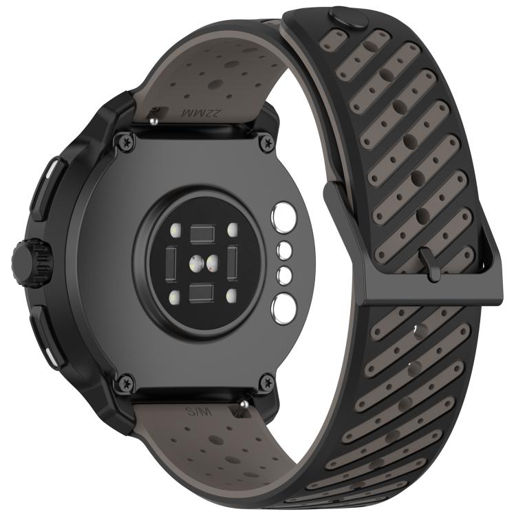 Silikoniranneke 22mm musta/harmaa