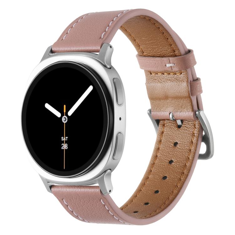Samsung Galaxy Watch8 / Watch9 vaaleanpunainen nahkaranneke