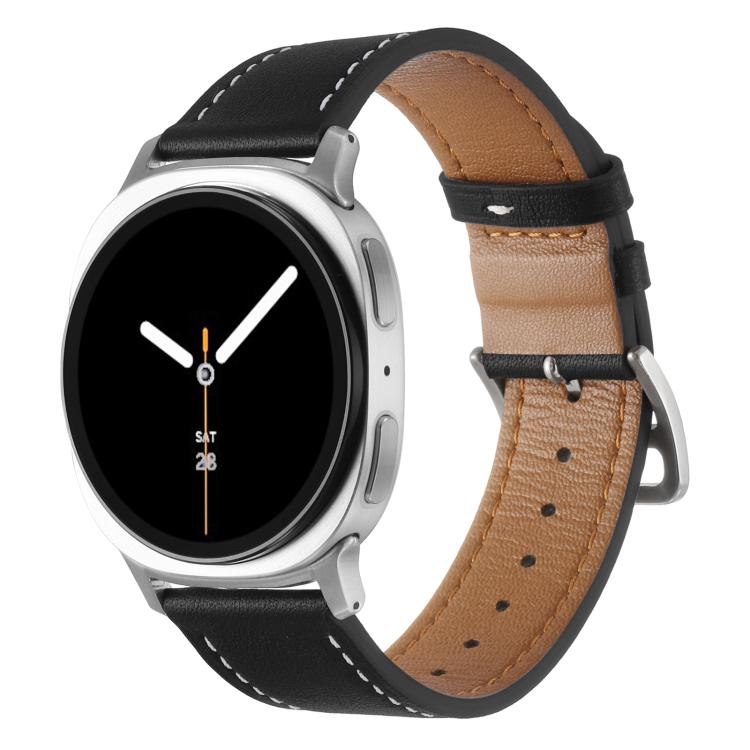 Samsung Galaxy Watch8 / Watch9 musta nahkaranneke