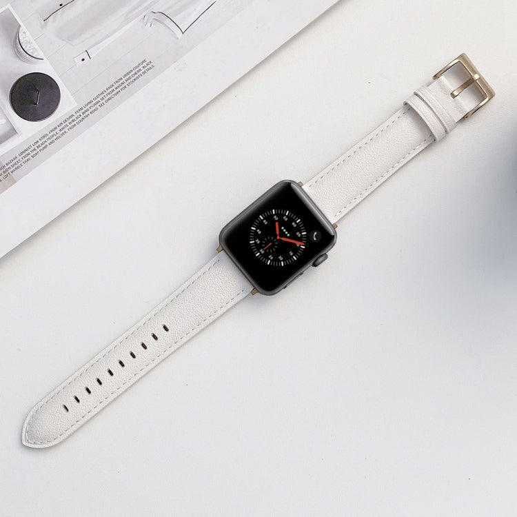 Valkoinen nahkaranneke Apple Watch 