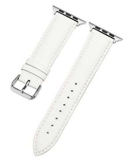 Valkoinen nahkaranneke Apple Watch kelloihin