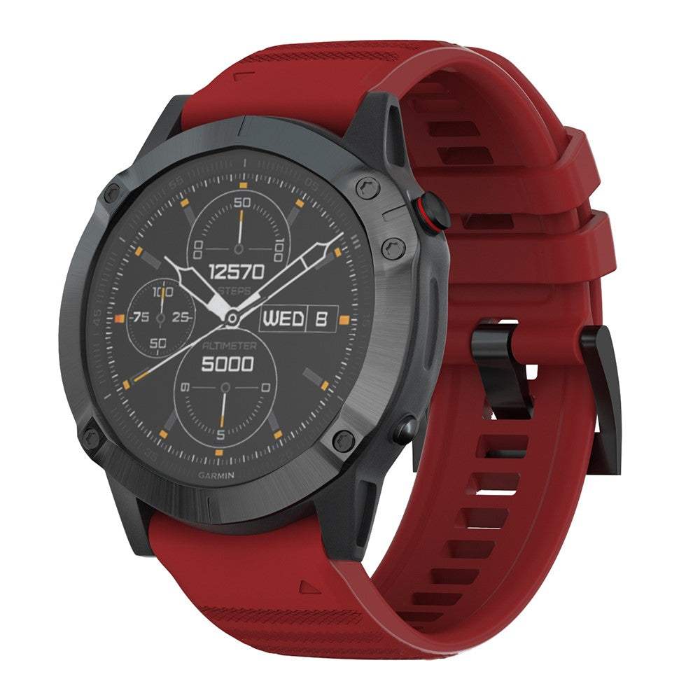Punainen 26mm silikoniranneke Garmin kelloihin