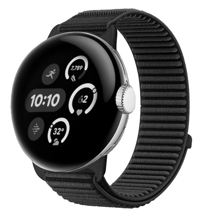 Musta nylonranneke Google Pixel Watch 3/4/5 41mm kelloihin