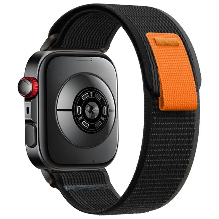 Musta / oranssi nailonranneke Huawei Watch Fit 3 / 4 / 4 Pro / 5 / 5 Pro kelloihin